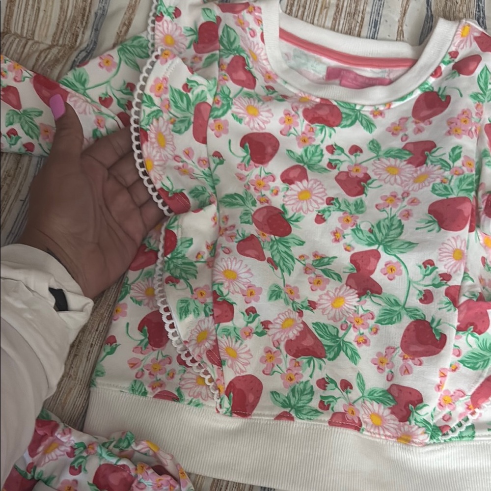 Isaac Mizrahi Pink and Green Floral Ruffle Set - Picture 5 of 6